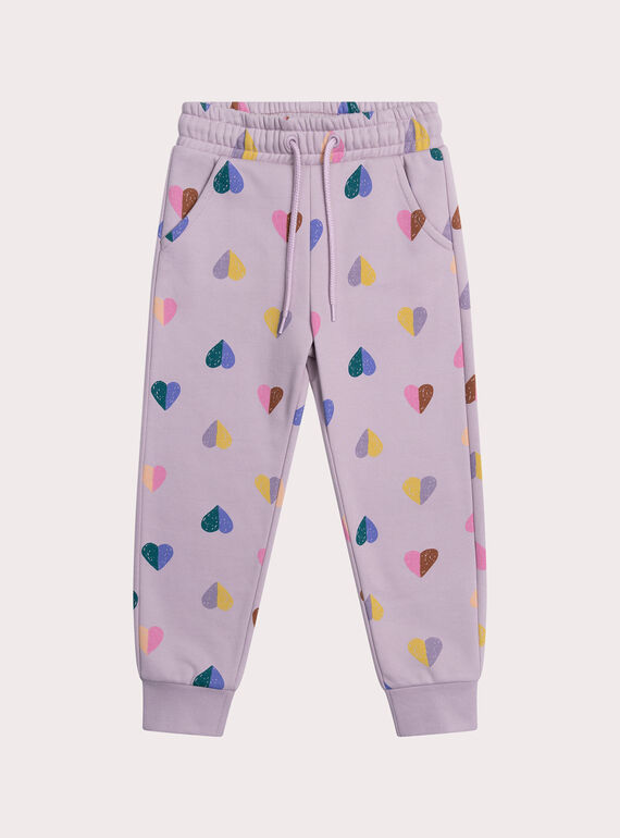 Joggers viola con stampa a cuori XAJOBAJOG1 / 25W901E2JGBH707