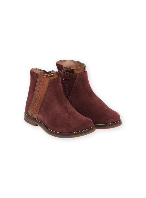 Stivaletti in crosta di pelle bordeaux PABOOTMULTI / 22XK3582D0D503