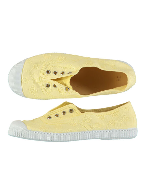 Scarpe da tennis tela ricamate bambina FFTENBROD2 / 19SK35B5D16010
