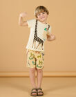 T-shirt crema con motivo giraffa ROJUNTI5 / 23S902U5TMCA002