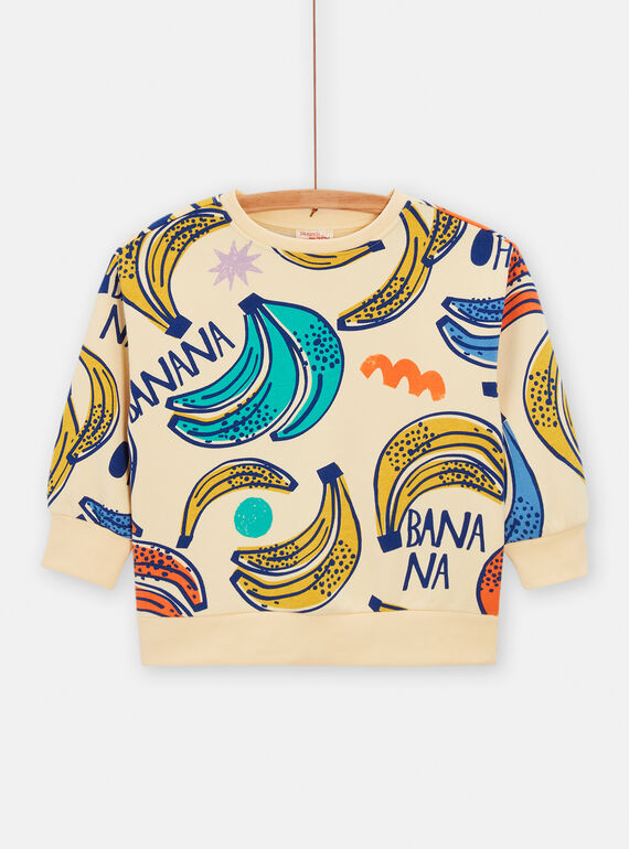 Felpa gialla con stampa banana unisex TOMIXSWE2 / 24S902Q2SWEB103