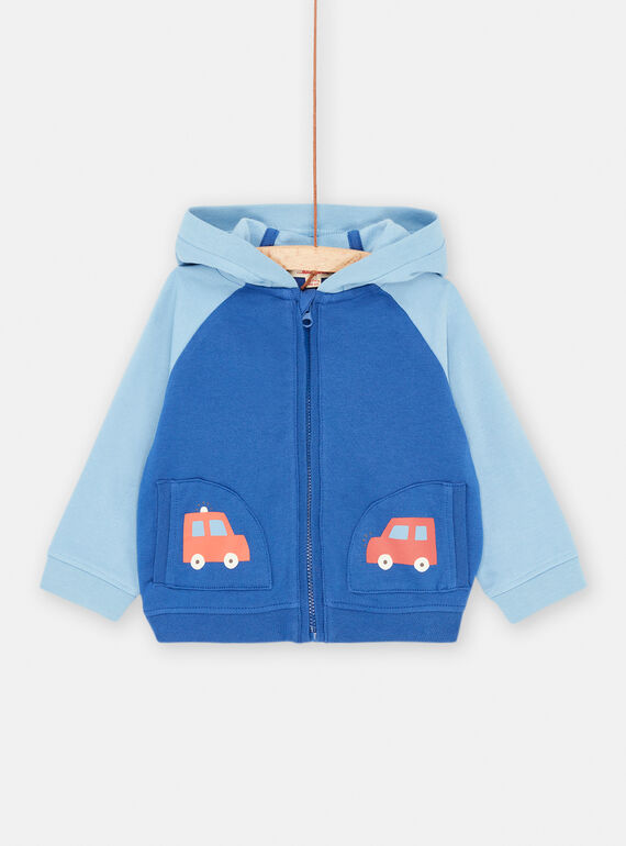 Cardigan blu con motivi auto e testa di animale neonato SUFORGIL / 23WG10K1GIL219