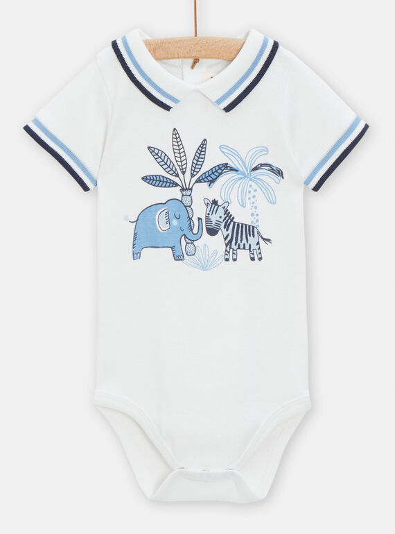 Body bianco con motivo animali della savana TUPOBOD / 24SG10M1BOD000