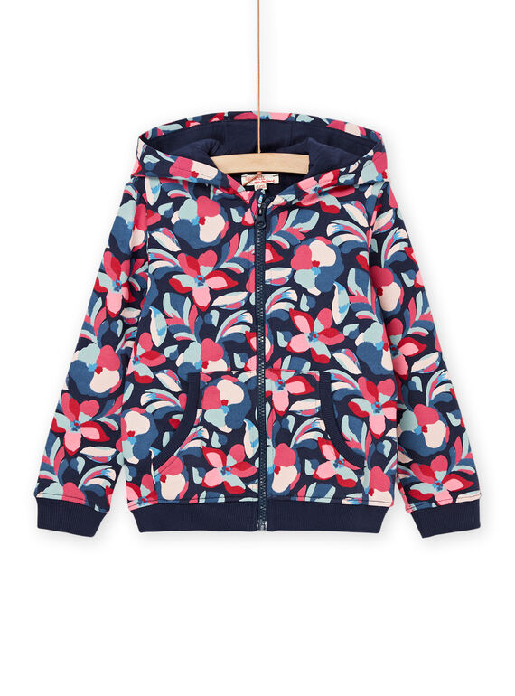 Top sportivo con cappuccio e con stampa a fiori PAJOHAUJOG2EX / 22W901D4JGH070