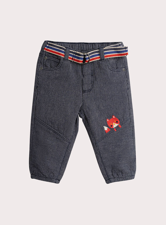 Pantaloni a righe con animazione volpe per neonato  VUROPAN1 / 24WG10P2PAN707