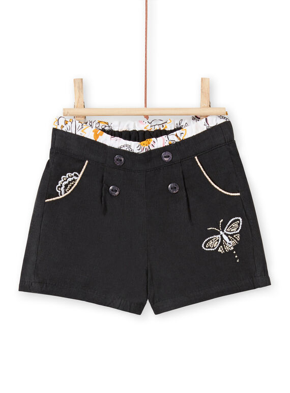 Shorts antracite in velluto neonata LIPOESHO / 21SG09Y1SHOJ916