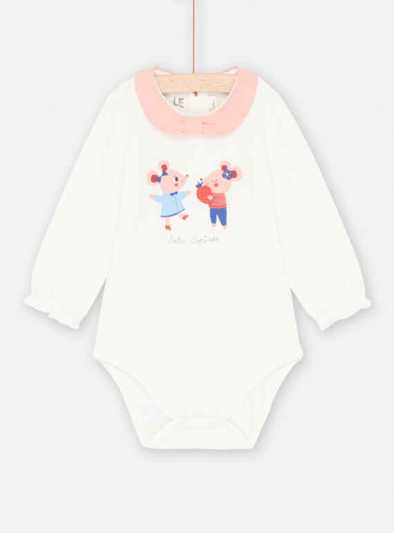 Body bianco e rosa neonata SIFORBOD / 23WG09K1BOD001