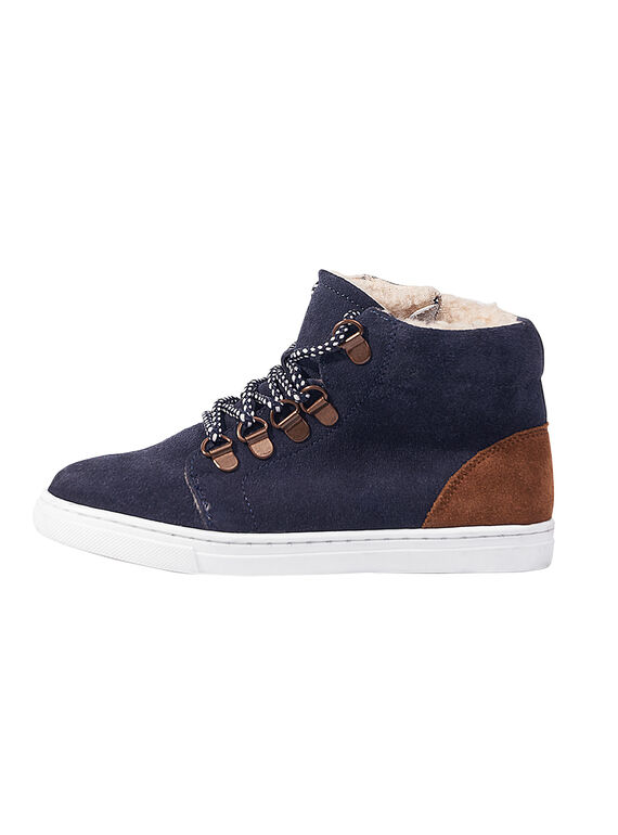 Sneakers crosta di pelle navy bambino GGBASCHAUD / 19WK36X2D3F070