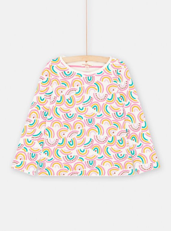 T-shirt double face con fondo ecrù bambina SAVERTEE4 / 23W901J3TML001
