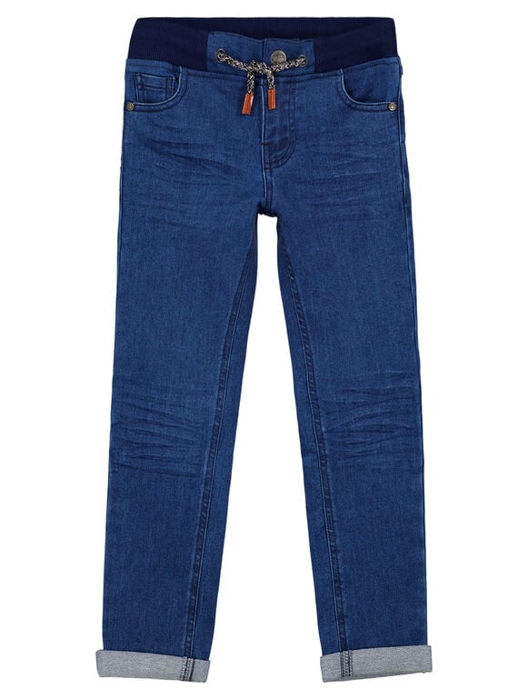 Jeans Ultra stretch con cintura tessuto a costine + bottone GOSANJEAN / 19W902C1JEAP274