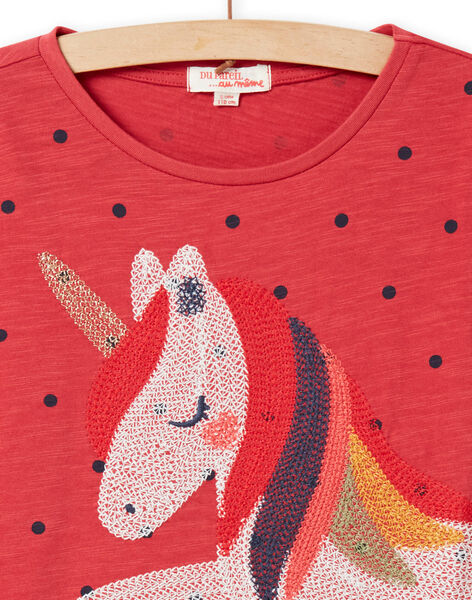 T-shirt a pois ricamo unicorno bambina NAVITEE2 / 22S901M2TML409