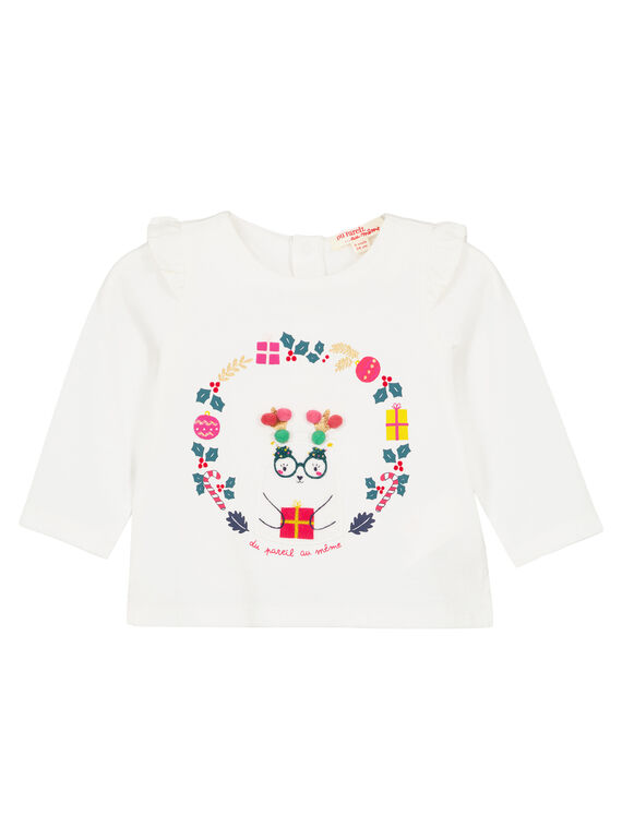 T-shirt maniche lunghe con volant neonata GINOTEE / 19WG09V1TML001