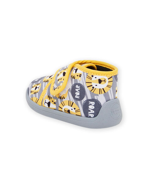 Babbucce a stivaletto con stampa leone e scritta PUPANTCHAT / 22XK3842D0A940