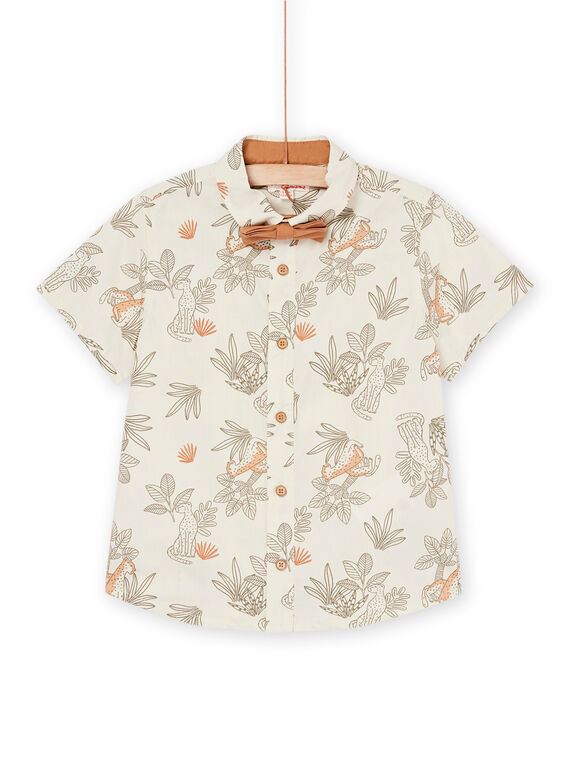 Camicia beige e papillon marrone ROSOSHIRT / 23S90221CHM007