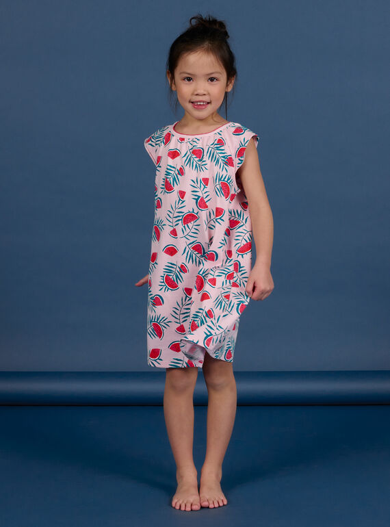 Camicia da notte rosa con stampa cocomero bambina NEFACHUWAT / 22SH11H2CHND328