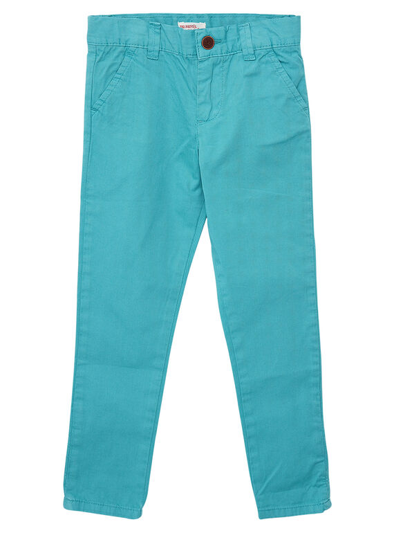 Pantaloni chino bambino turchese JOJOPACHI3 / 20S90245D2BG622