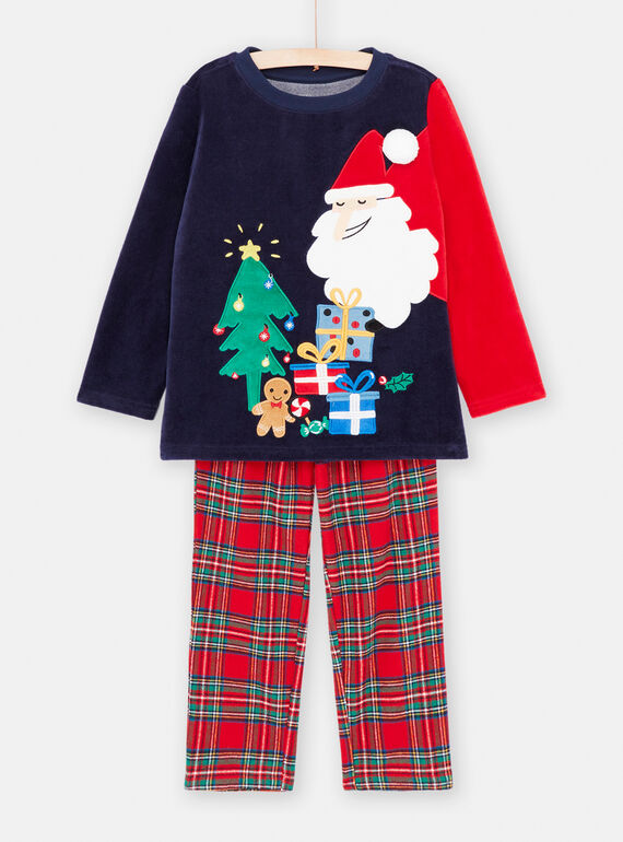 Pigiama natalizio blu notte e rosso bambino SEGOPYJNO1 / 23WH12T1PYJ705