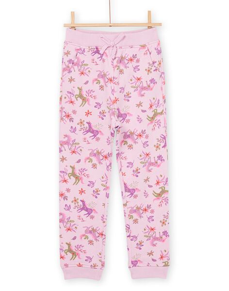 Pantaloni sportivi rosa con stampa unicorno e fiore PAJOBAJOG3 / 22W901D1JGBH700