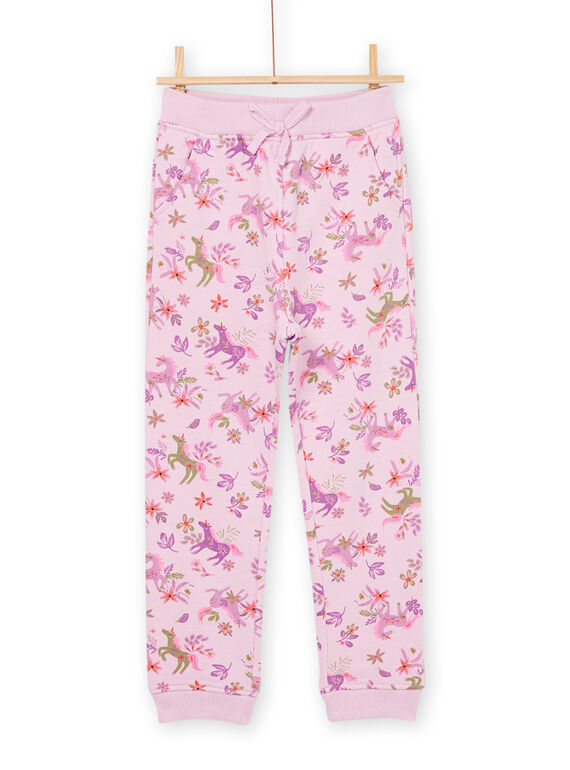 Pantaloni sportivi rosa con stampa unicorno e fiore PAJOBAJOG3 / 22W901D1JGBH700
