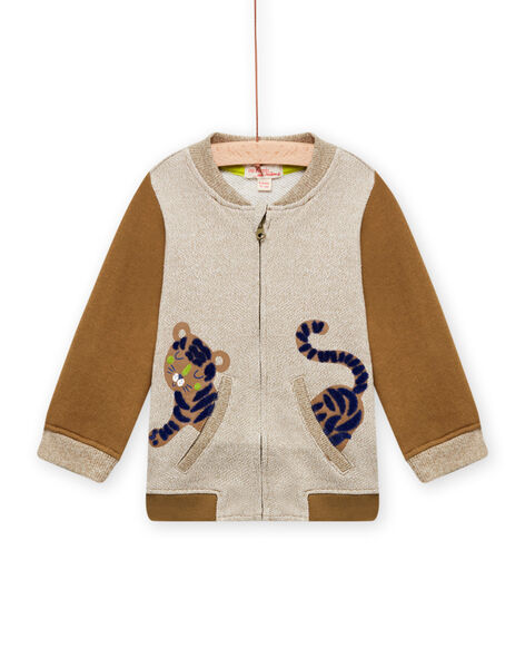 Gilet Beige Chine Et Marron A Motif Tigre Bebe Garcon Pull Sweat Gilet Bebe Dpam