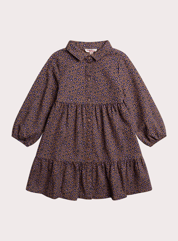 Abito con stampa leopardata per bambina XABLUROB1 / 25W901N2ROB817