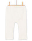 Pantaloni beige melange con motivo testa di animale sulle ginocchia PIJOPANDOU1 / 22WG09D1PANA011