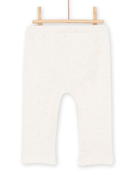 Pantaloni beige melange con motivo testa di animale sulle ginocchia PIJOPANDOU1 / 22WG09D1PANA011