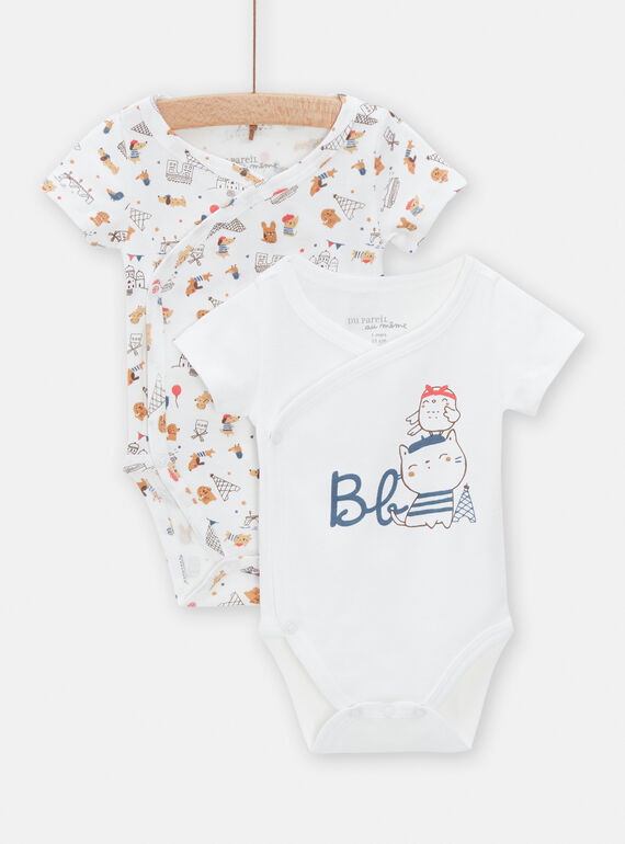 Set 2 body unisex panna con stampa animale e Parigi TOU1BOD3 / 24SF05H1BDNA001