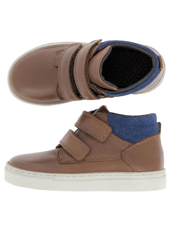 Boys' leather city trainers DGBASGO / 18WK36TFD3F804