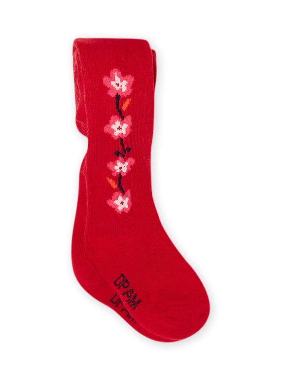 Collant granata con motivi a fiori neonata MYIFUNCOL / 21WI09M1COL511