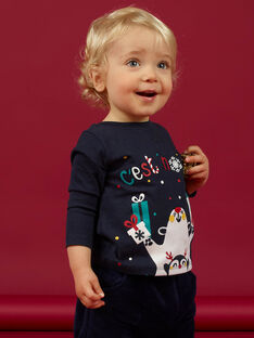T-shirt navy con motivi Natale fantasia neonato MUNOTEE / 21WG10Q1TML070