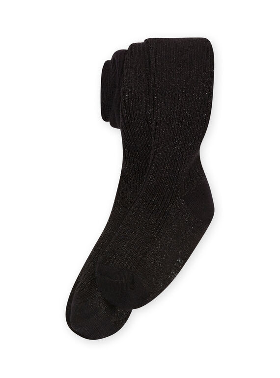 Collant nero a costine bambina MYAJOSCOL1 / 21WI0114COL090
