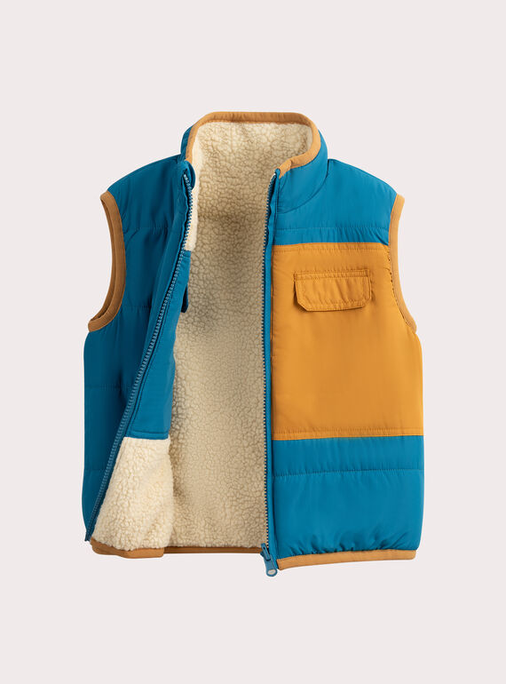Giacca senza maniche ecru reversibile per ragazzo  VOKLIGIL / 24W90241GIL009
