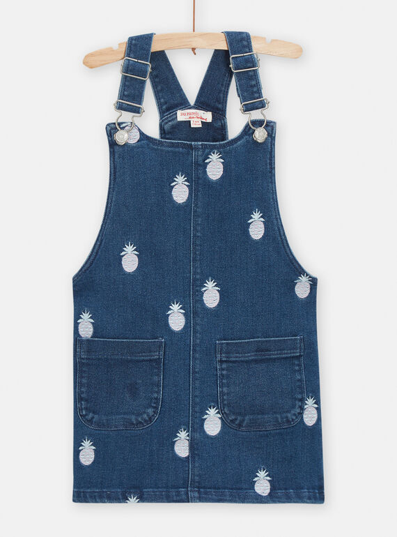 Abito salopette blu in denim bambina TADEROB2 / 24S901J2ROBK005