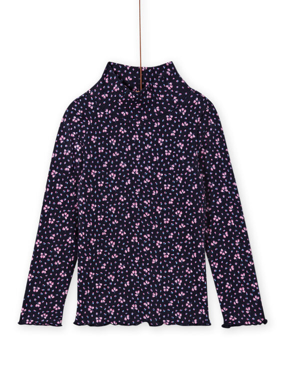 Dolcevita a costine navy stampa a fiori neonata MAJOSOUP6 / 21W901N3SPL070