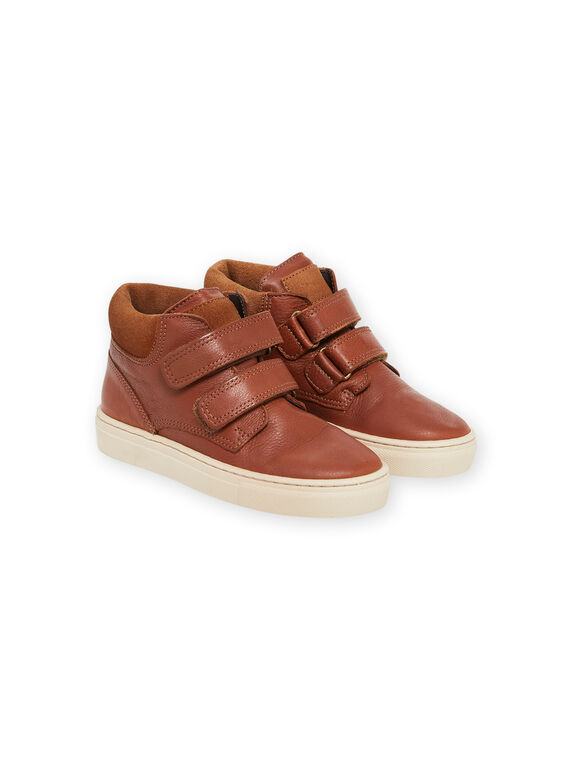 Sneakers alte in pelle liscia cammello POBASGO / 22XK3671D3P804