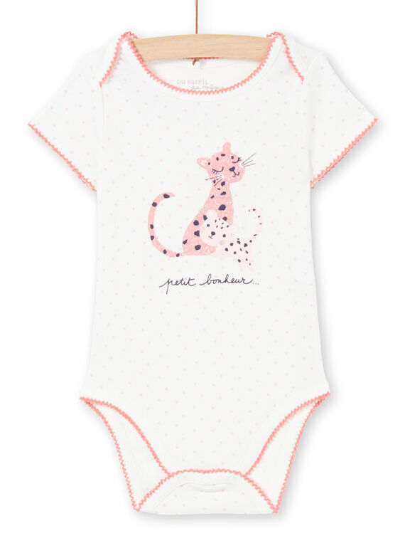 Body ecrù e rosa neonata MEFIBODCAL / 21WH13B2BDL001