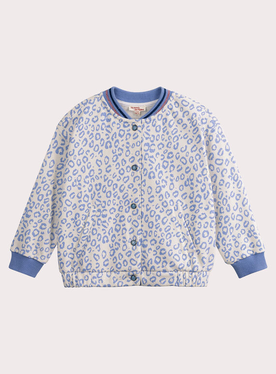 Cardigan in tessuto felpato leopardato stile teddy per bambina VADACAR / 24W90121CAR001
