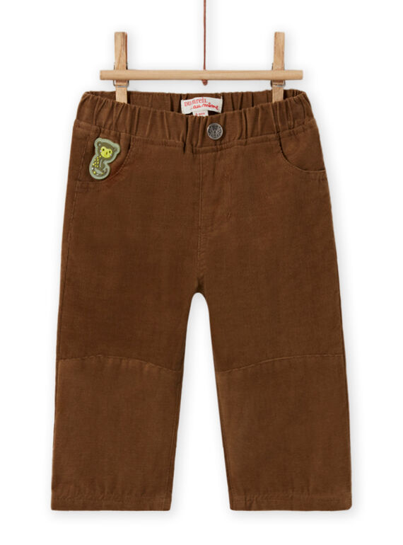 Pantaloni marroni in velluto a costine neonato MUKAPAN2 / 21WG10I1PAN803