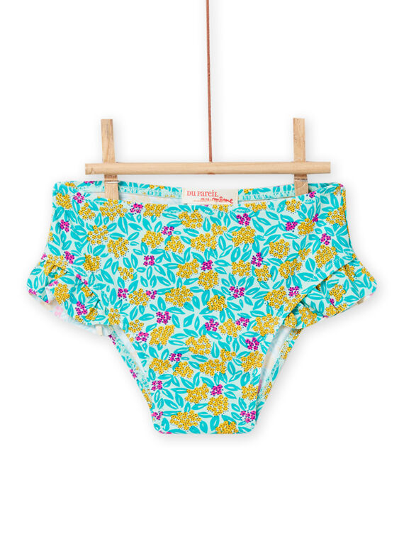 Costume slip turchese con stampa a fiori neonata NYIMER2EX / 22SI09L7MAI611