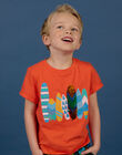 T-shirt arancione con paillettes double face bambino NOWATI5 / 22S902V4TMC409