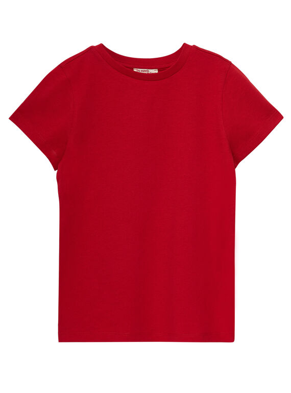 T-shirt maniche corte tinta unita bambino rossa JOESTI4 / 20S90264D31F505