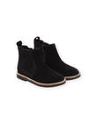 Stivaletti Beatles in pelle nera con elastico fantasia PABOOTBLACK / 22XK3573D0D090