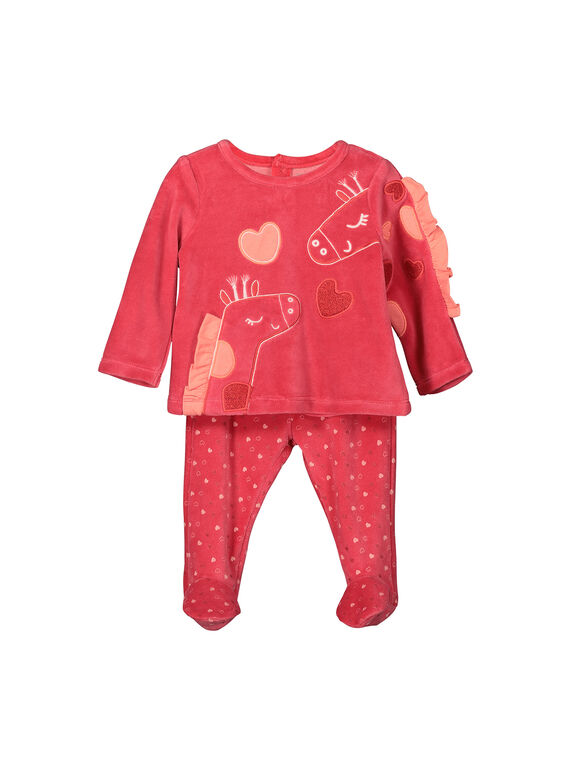 Pigiama in velluto neonata FEFIPYJGIR / 19SH1341PYJ308