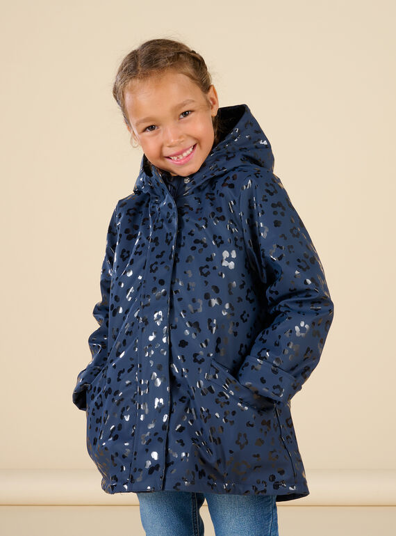 Cappotto impermeabile con cappuccio e stampa leopardata PARAINIMPER / 22W901F1IMP070