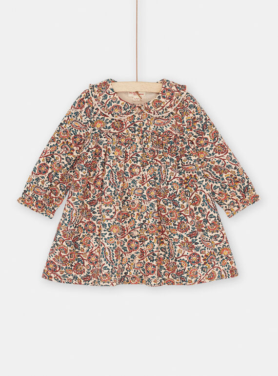 Abito rosa chiaro con stampa a fiori SICOUROB1 / 23WG09L1ROB009