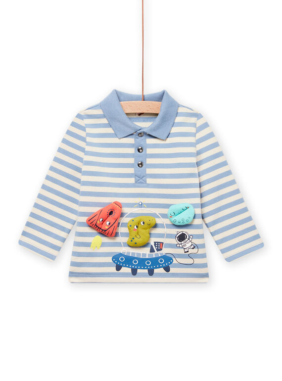 Polo a righe blu e bianca neonato MUPLAPOL / 21WG10O1POL216