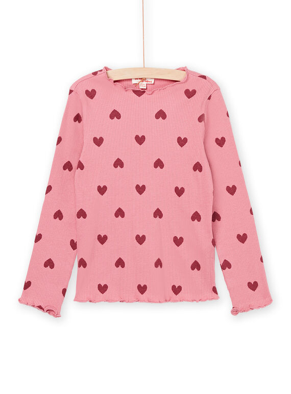 T-shirt maniche lunghe rosa a coste PAJOUTEE6 / 22W901B4TMLD318