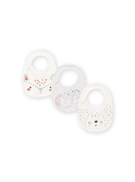 Set 3 bavaglini con stampa nascita unisex MOU1BAV3 / 21WF4242BAV001