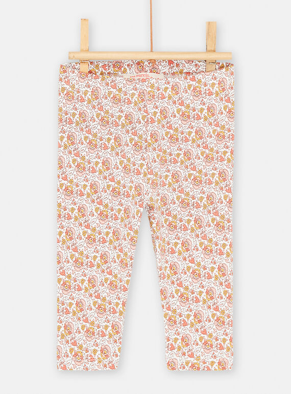 Leggings ecrù con stampa a fiori SYICOULEG / 23WI09L1CAL001